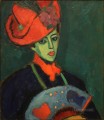 Schokko con sombrero rojo 1909 Alexej von Jawlensky Expresionismo